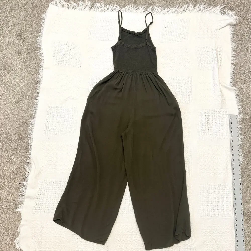 Mimi Chica large smocked cropped wide leg jumpsuit pant pockets P 3098 - Picture 11 of 11